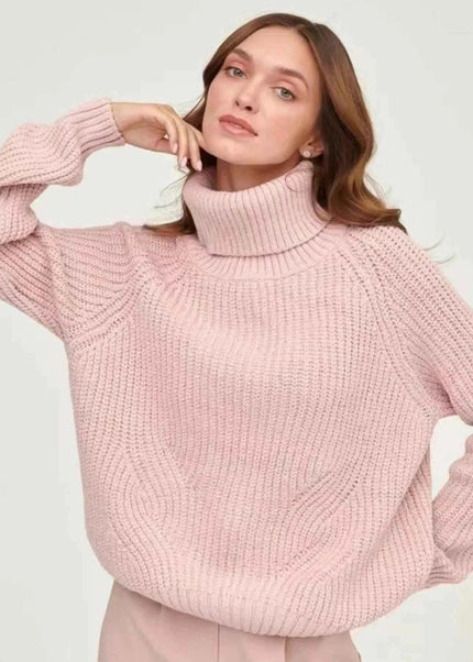 Turtleneck Long Sleeve Sweater - Trendsi