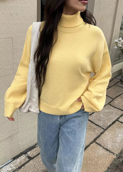 Turtleneck Long Sleeve Sweater - Trendsi