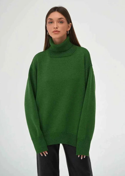 Turtleneck Long Sleeve Sweater - Trendsi