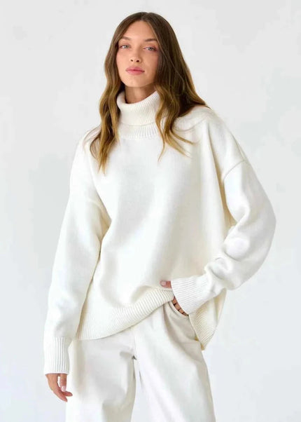 Turtleneck Long Sleeve Sweater - Trendsi