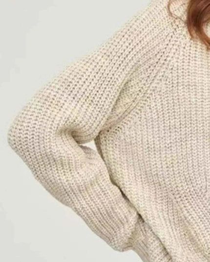 Turtleneck Long Sleeve Sweater - Trendsi
