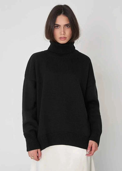 Turtleneck Long Sleeve Sweater - Trendsi