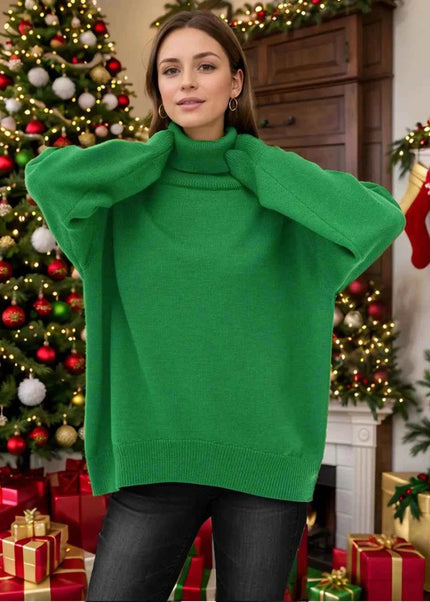 Turtleneck Long Sleeve Sweater - Trendsi