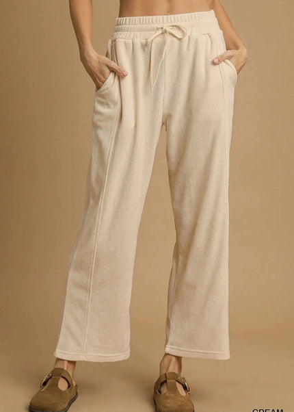 Umgee Drawstring Wide Leg Pants - Trendsi