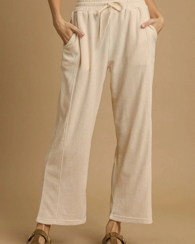Umgee Drawstring Wide Leg Pants - Trendsi