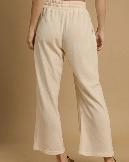 Umgee Drawstring Wide Leg Pants - Trendsi