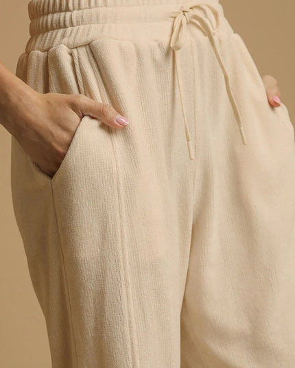 Umgee Drawstring Wide Leg Pants - Trendsi