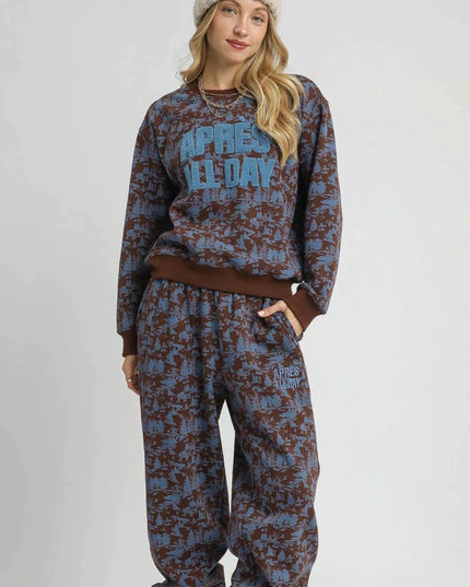 Umgee Scenic Print Cropped Sweatshirt - Trendsi