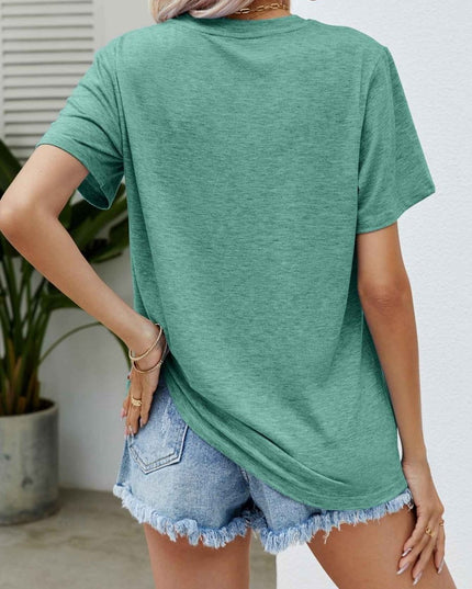 US Flag Flower Graphic Tee - Trendsi