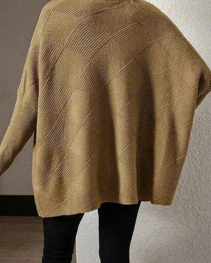 V - Neck Batwing Sleeve Sweater - Trendsi