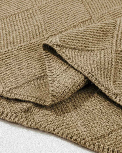 V - Neck Batwing Sleeve Sweater - Trendsi