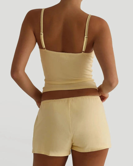 V - Neck Cami and Shorts Set - Trendsi