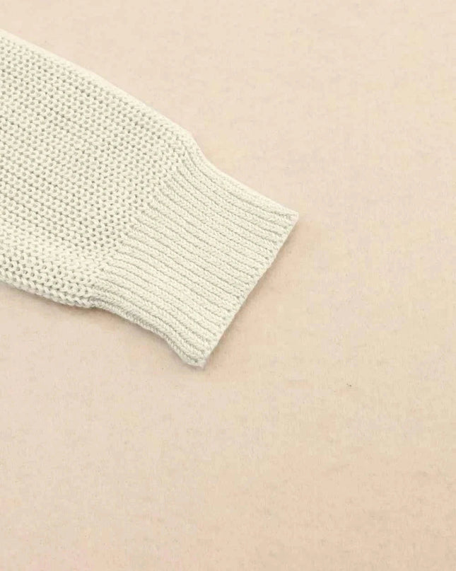 V - Neck Drop Shoulder Sweater - Trendsi