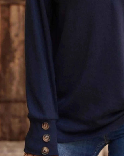 V - Neck Long Sleeve T-Shirt - Trendsi