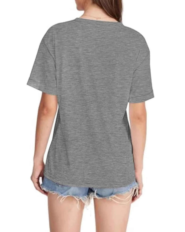 V - Neck Pocket T-Shirt - Trendsi