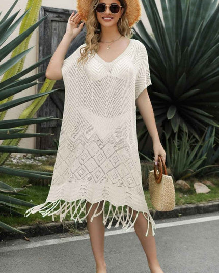 Fringe Hem Knit Dress