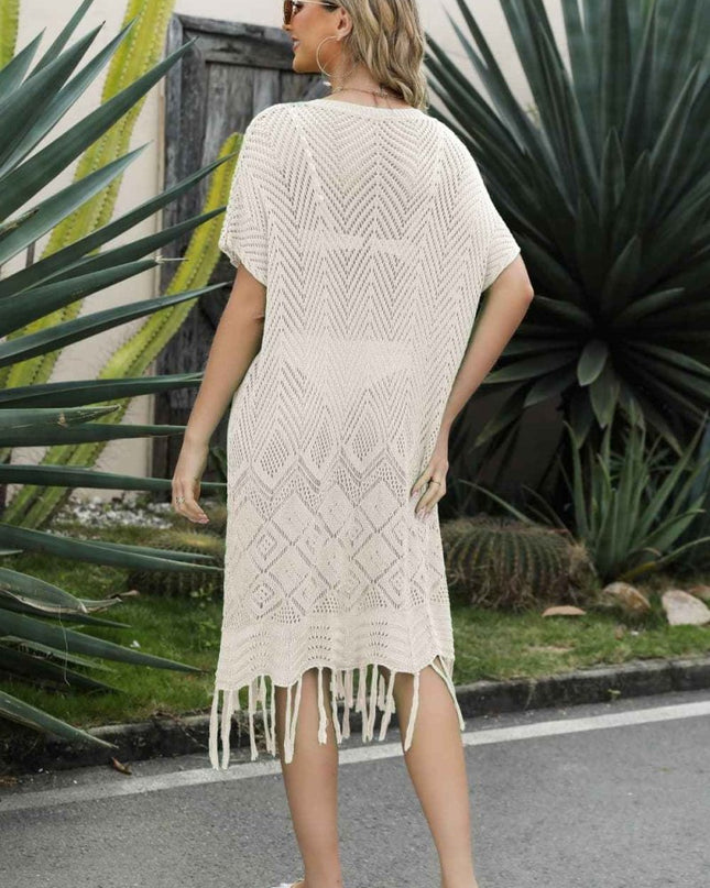 Fringe Hem Knit Dress