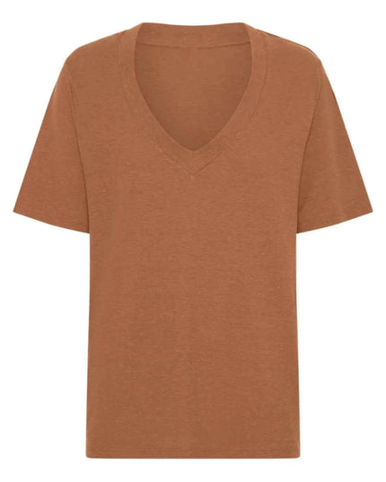 V - Neck Short Sleeve T-Shirt - Trendsi
