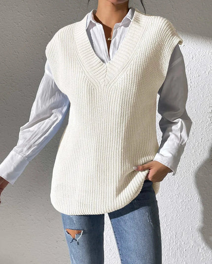 V - Neck Sweater Vest - Trendsi