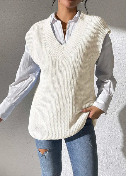 V - Neck Sweater Vest - Trendsi