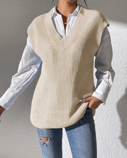 V - Neck Sweater Vest - Trendsi