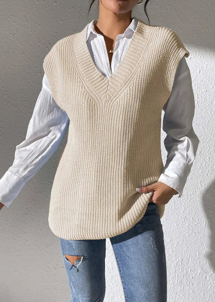 V - Neck Sweater Vest - Trendsi