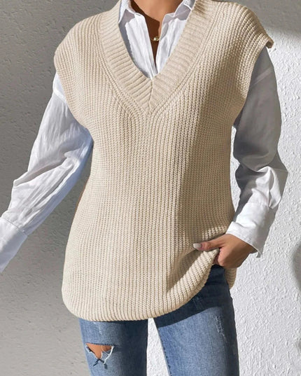 V - Neck Sweater Vest - Trendsi