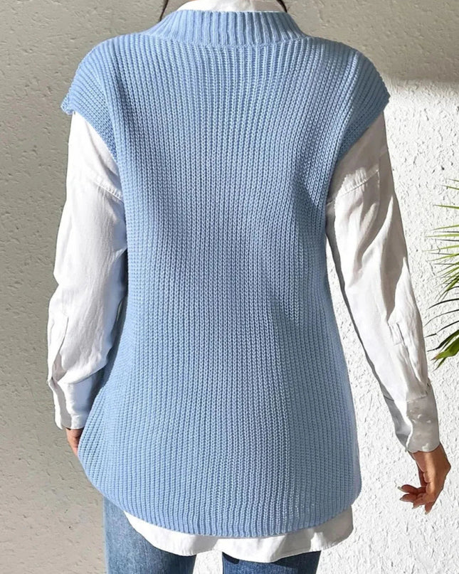 V - Neck Sweater Vest - Trendsi