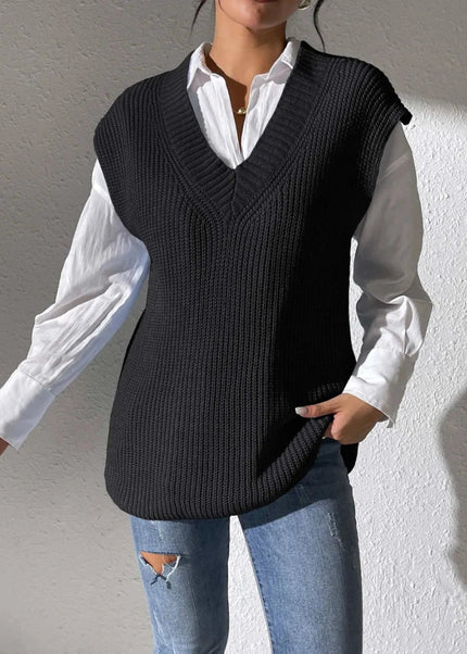 V - Neck Sweater Vest - Trendsi
