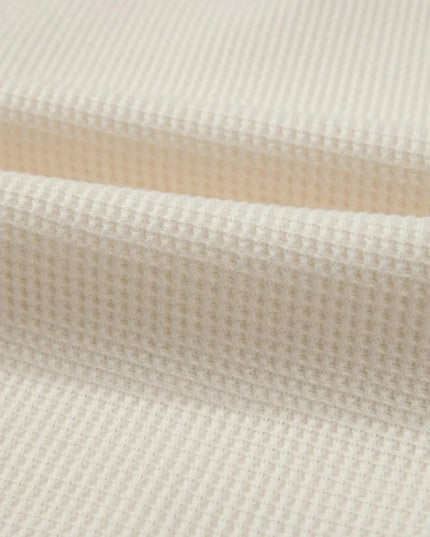 Waffle - Knit Two - Tone Long Sleeve Hoodie - Trendsi