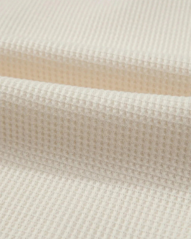 Waffle - Knit Two - Tone Long Sleeve Hoodie - Trendsi