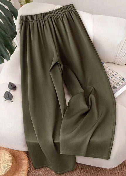 Wide - Leg Button - Accent Pants - Trendsi