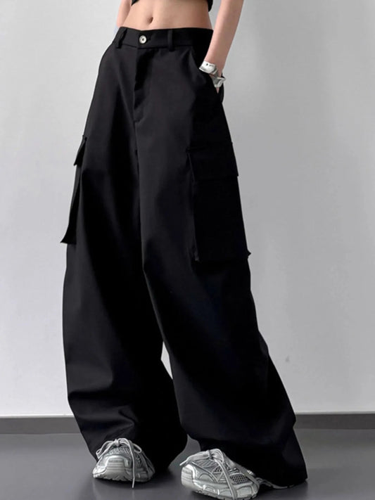 Wide Leg Cargo Pants - Trendsi