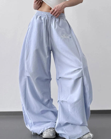 Wide Leg Drawstring Casual Pants - Trendsi