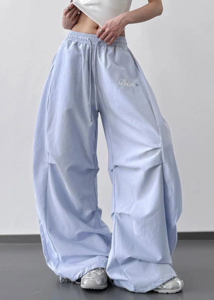 Wide Leg Drawstring Casual Pants - Trendsi