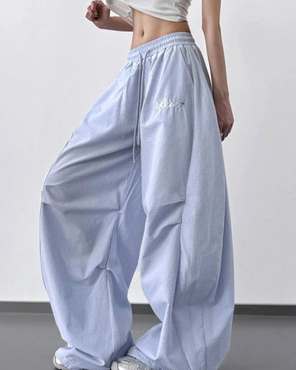 Wide Leg Drawstring Casual Pants - Trendsi