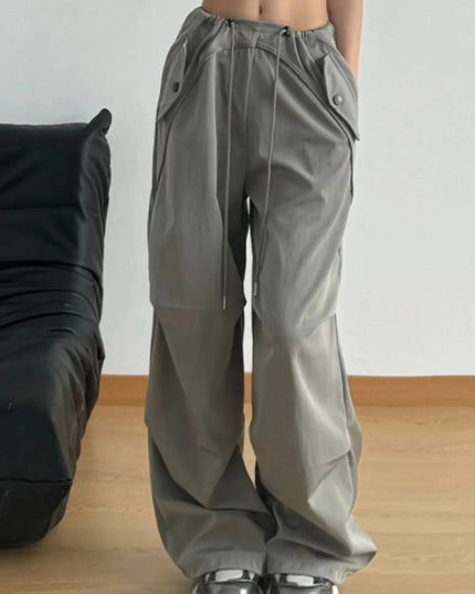 Wide Leg Drawstring Pants - Trendsi