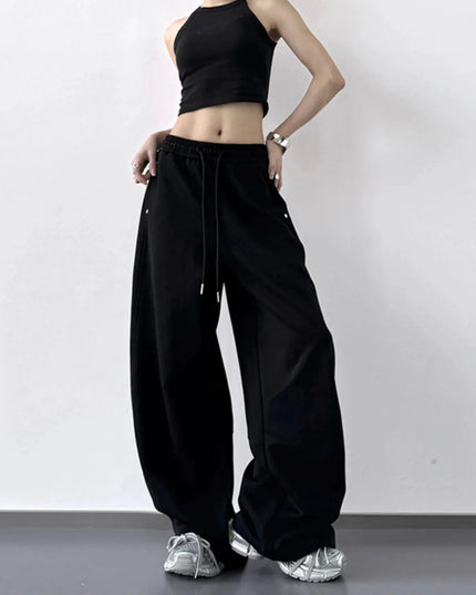 Wide Leg Drawstring Pants - Trendsi