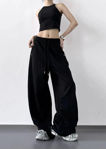 Wide Leg Drawstring Pants - Trendsi