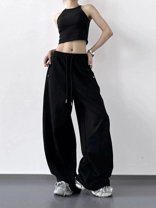 Wide Leg Drawstring Pants - Trendsi