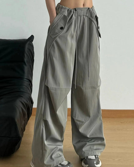 Wide Leg Drawstring Pants - Trendsi