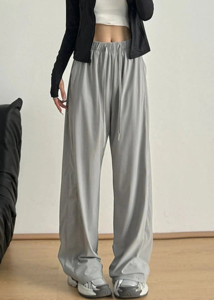 Wide - Leg Drawstring Pants - Trendsi