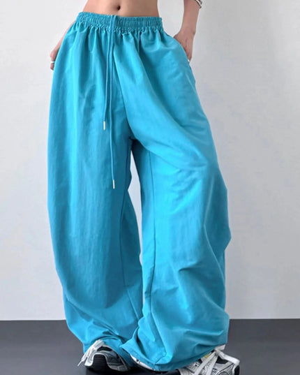 Wide Leg Drawstring Pants - Trendsi