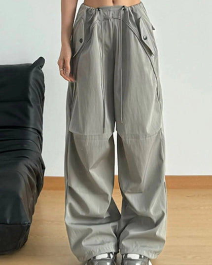 Wide Leg Drawstring Pants - Trendsi