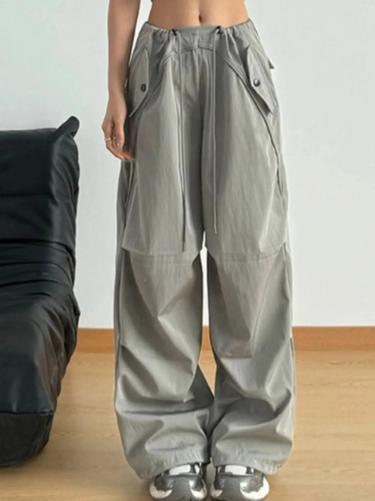 Wide Leg Drawstring Pants - Trendsi