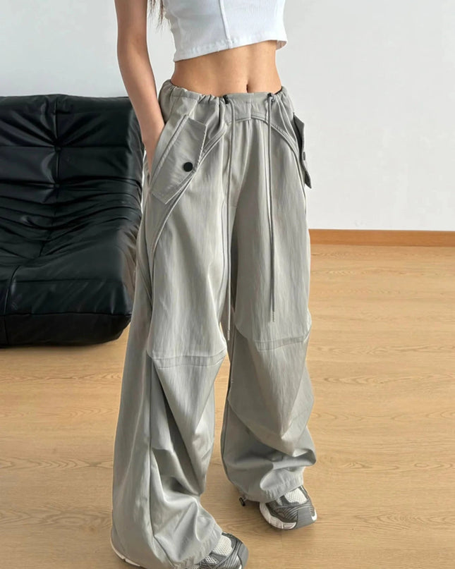 Wide Leg Drawstring Pants - Trendsi