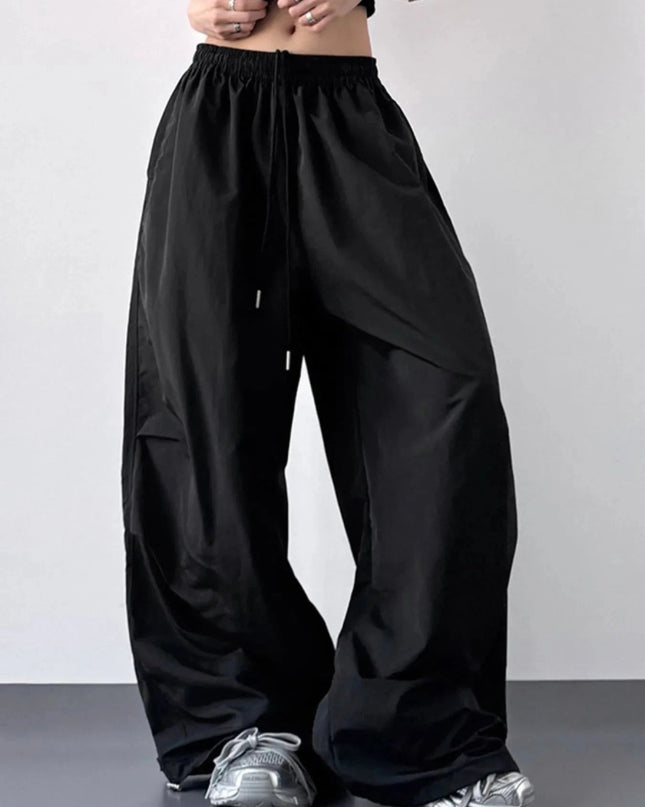 Wide Leg Drawstring Pants - Trendsi