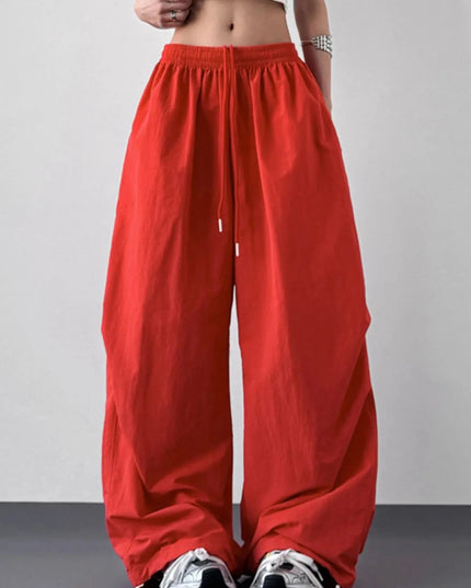Wide Leg Drawstring Pants - Trendsi