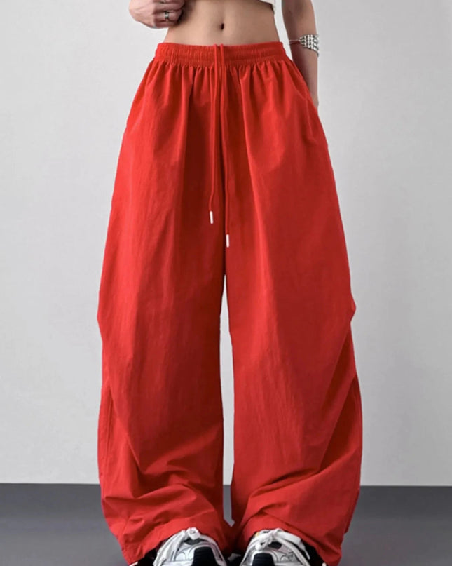 Wide Leg Drawstring Pants - Trendsi