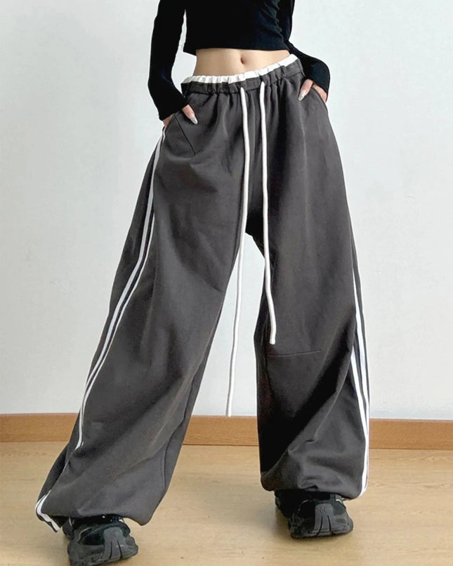 Wide Leg Drawstring Pants - Trendsi